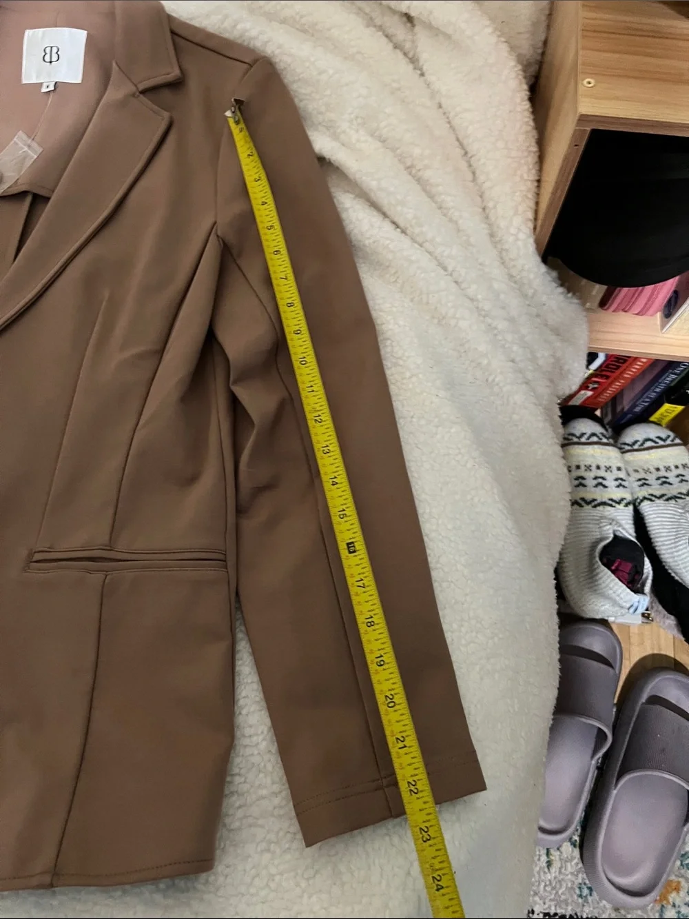 NWOT Betabrand Women's Tailored Light Brown Blazer Jacket Size M